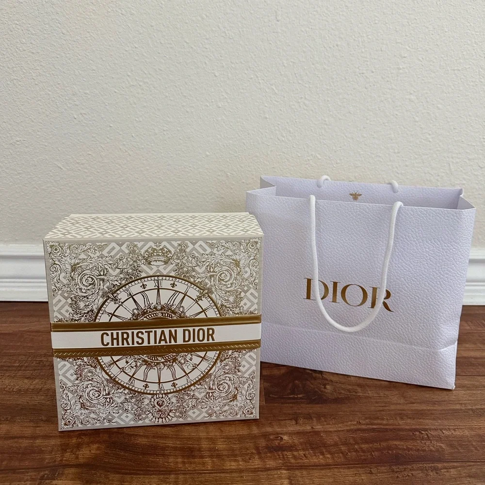 Authentic Dior gold and white box and bag